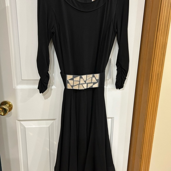 NUE By Shanti Black Dress with Unique Belt sophisticated upscale feminine nwt 8 - Picture 2 of 10